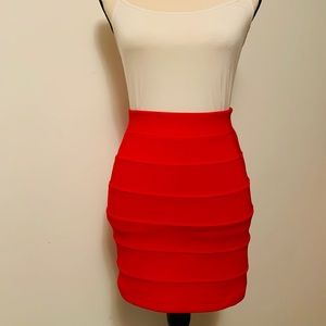 H&M Red Bodycon Mini Skirt